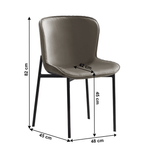 Casa si Gradina - Mobilier - Scaune si fotolii - Scaune - Scaun de masa, tesatura de catifea gri-maro, ADENA - Infinity.ro