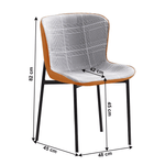 Casa si Gradina - Mobilier - Scaune si fotolii - Scaune - Scaun de masa, in carouri albe / stofa camel / piele ecologica, ADIANA - Infinity.ro