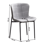 Casa si Gradina - Mobilier - Scaune si fotolii - Scaune - Scaun de luat masa, carouri alb-gri / tesatura gri inchis / piele ecologica, ADIANA - Infinity.ro