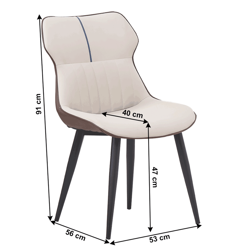 Casa si Gradina - Mobilier - Scaune si fotolii - Scaune - Scaun de luat masa, piele ecologica, bej / maro, OSTELA - Infinity.ro