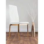 Casa si Gradina - Mobilier - Scaune si fotolii - Scaune - Scaun, piele ecologica alba / crom-auriu, DEVONA - Infinity.ro