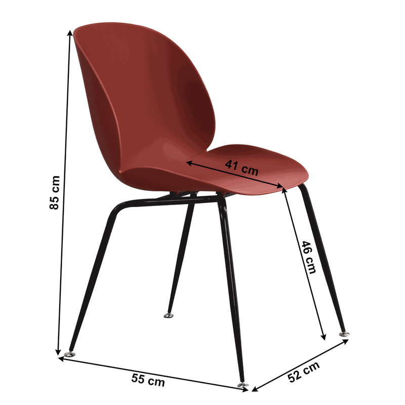 Casa si Gradina - Mobilier - Scaune si fotolii - Scaune - Scaun, visiniu / negru, plastic / metal, SONAIA - Infinity.ro