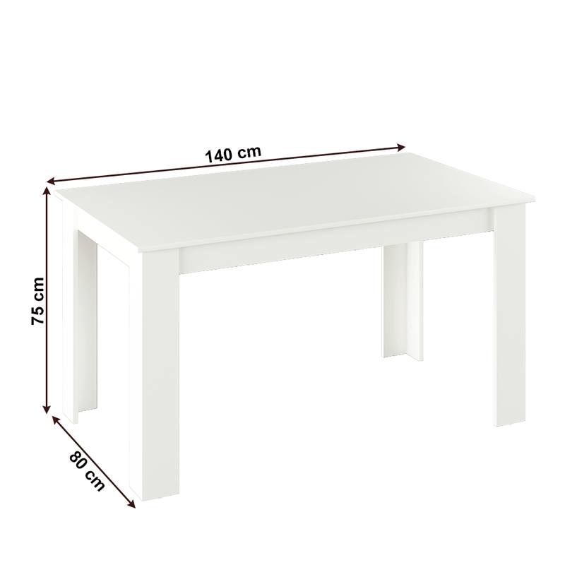 Casa si Gradina - Mobilier - Mese si birouri - Mese bucatarie si dining - Masa de bucatarie, alba, 140x80 cm, GENERAL NEW - Infinity.ro