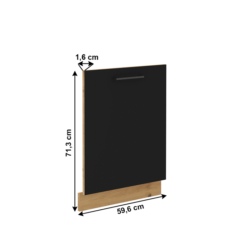 Casa si Gradina - Mobilier - Comode si corpuri - Corpuri bucatarie - Usa pentru masina de spalat vase, stejar artizan/ negru mat, MONRO ZM 713x596 - Infinity.ro