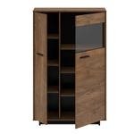 Casa si Gradina/Mobilier/Comode si corpuri/Comode - Comoda/ vitrina, stejar bolzano / negru, dreapta, DELIS C2 - Infinity.ro