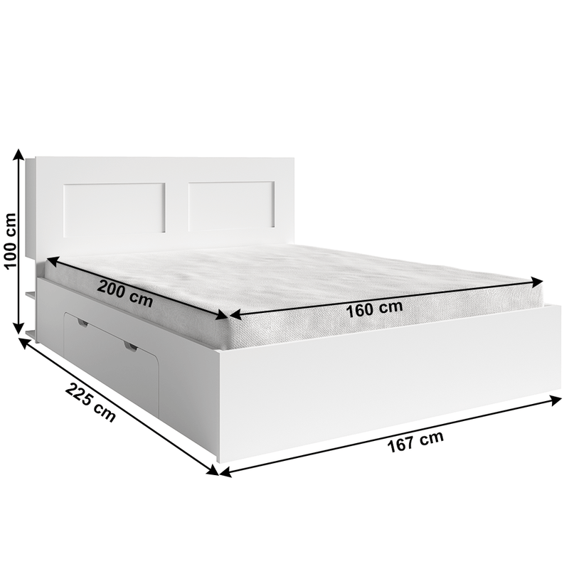 Casa si Gradina - Mobilier - Paturi si accesorii - Paturi - Pat 160x200, alb, RAMIAK - Infinity.ro