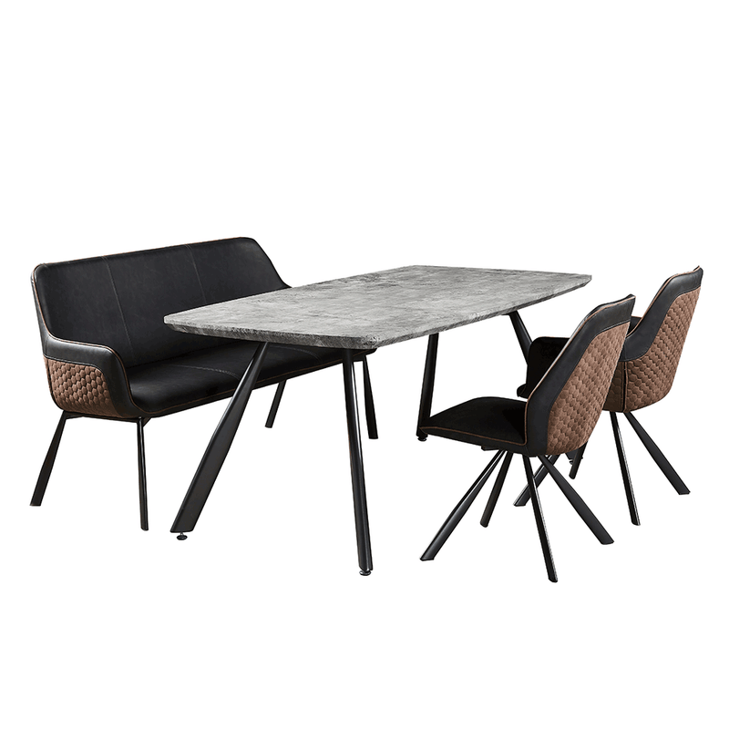 Casa si Gradina - Mobilier - Mese si birouri - Mese bucatarie si dining - Masa de luat masa, gri carbon / negru, 180x90 cm, ADELON - Infinity.ro