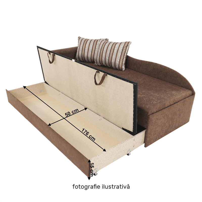 Casa si Gradina - Mobilier - Canapele si coltare - Coltare - Coltar extensibil, portocalie/cu model dungi, dreapta, AGA D - Infinity.ro