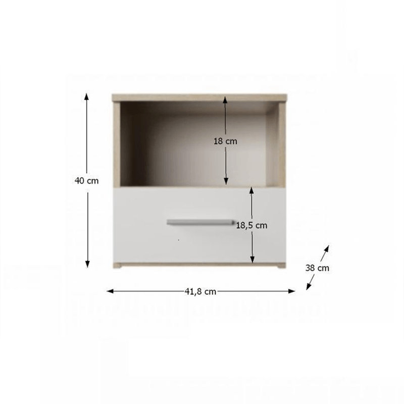 Casa si Gradina - Mobilier - Comode si corpuri - Noptiere - Noptiera, 2 bucati, stejar sonoma/alb, GABRIELA - Infinity.ro