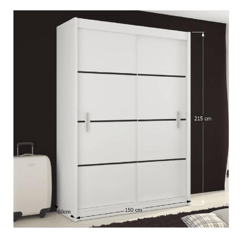 Casa si Gradina - Mobilier - Dulapuri si sifoniere - Dulapuri - Dulap cu usi glisante, alb/negru, MERINA 150 - Infinity.ro