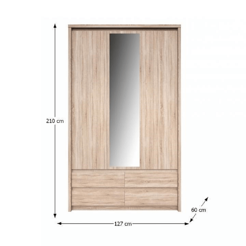 Casa si Gradina - Mobilier - Dulapuri si sifoniere - Dulapuri - Dulap cu oglinda 3D4S, stejar sonoma, NORTY TYP 1 - Infinity.ro