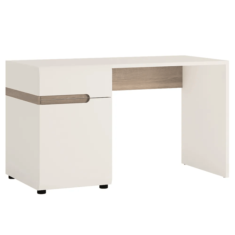 Casa si Gradina - Mobilier - Mese si birouri - Birouri - Masa PC, alb extra lucios HG/stejar sonoma inchis trufa, LYNATET Tip 80 - Infinity.ro