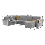 Casa si Gradina - Mobilier - Canapele si coltare - Coltare - Coltar in forma de U, piele ecologica, gri, drept, BITER U - Infinity.ro