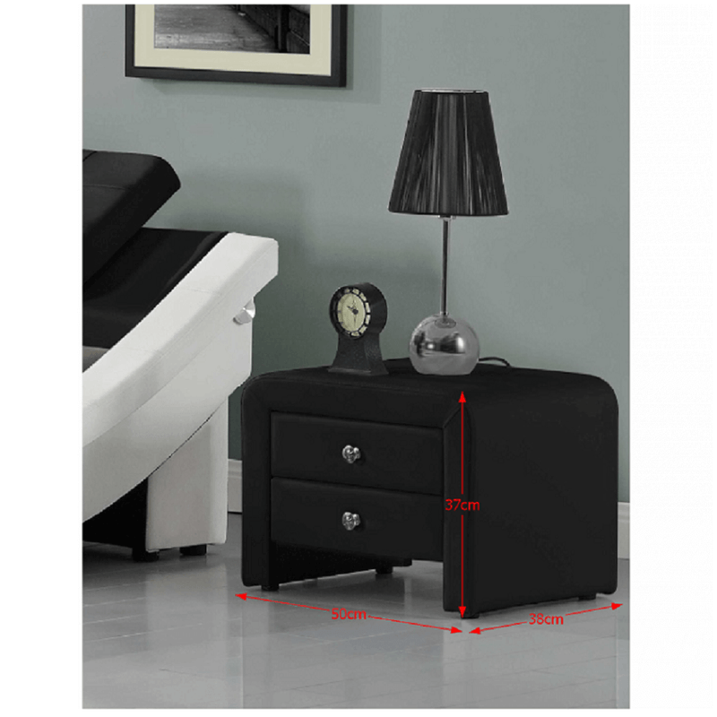 Casa si Gradina - Mobilier - Comode si corpuri - Noptiere - Noptiera, piele eco, negru, WILSON - Infinity.ro