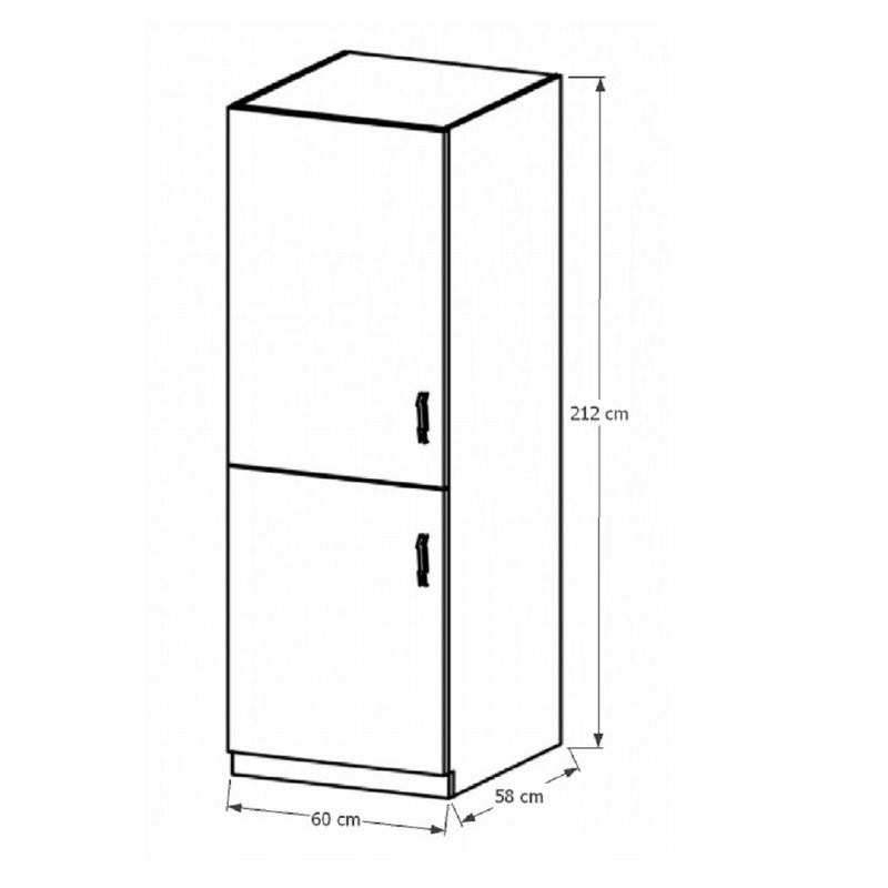 Casa si Gradina - Mobilier - Dulapuri si sifoniere - Dulapuri - Dulap D60ZL pentru frigider incorporat, model stanga, nuc Milano, SICILIA - Infinity.ro
