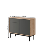 Casa si Gradina - Mobilier - Comode si corpuri - Comode - Comoda, stejar jaskson hickory/grafit, BERGEN BK104 - Infinity.ro