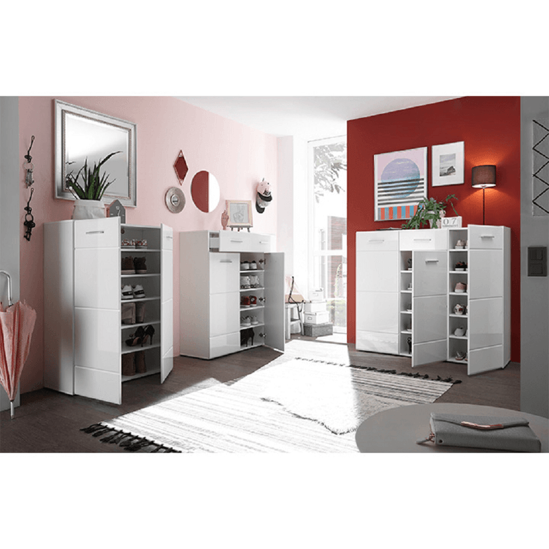 Casa si Gradina - Mobilier - Dulapuri si sifoniere - Dulapuri pantofi - Pantofar, alb/extra lucios, NORLAN 3 - Infinity.ro