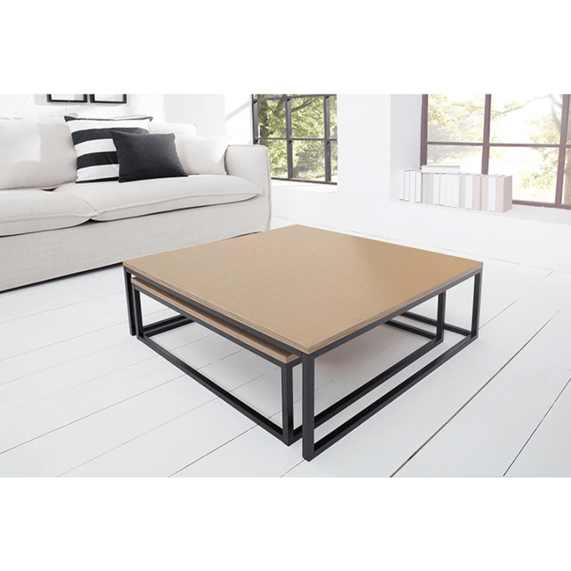 Casa si Gradina - Mobilier - Mese si birouri - Masute de cafea - Set de doua masute de cafea, fag/negru, KASTLER TIPUL 1 - Infinity.ro