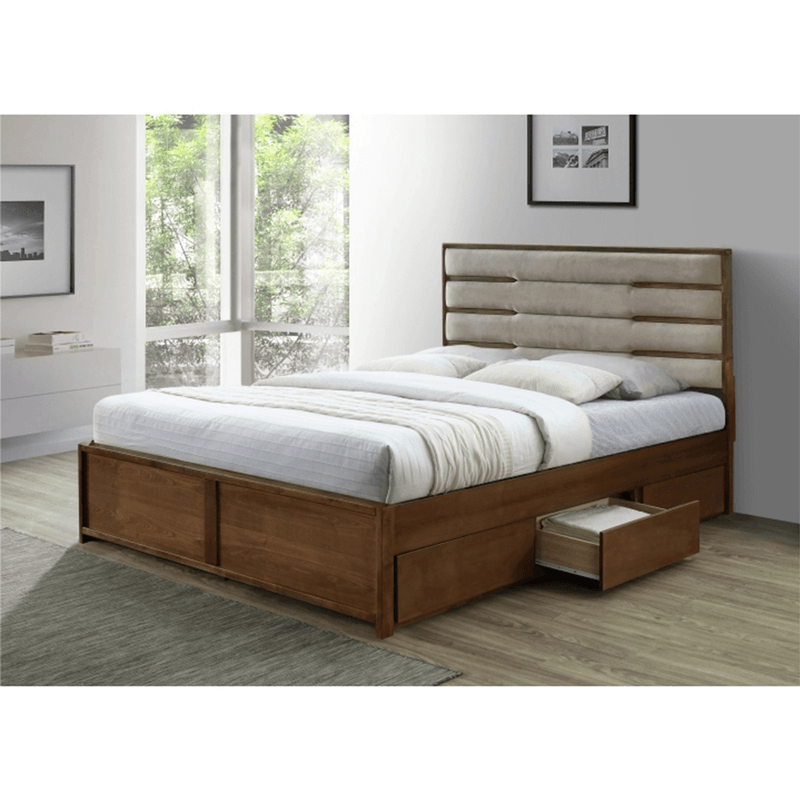 Casa si Gradina - Mobilier - Paturi si accesorii - Paturi - Pat, nuc/bej, BETRA, 160x200 - Infinity.ro