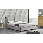 Casa si Gradina - Mobilier - Paturi si accesorii - Paturi - Pat cu spatiu de stocare, tesatura gri, 180x200, GULIA 2 NEW - Infinity.ro