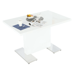 Casa si Gradina - Mobilier - Mese si birouri - Mese bucatarie si dining - Masa dining, alba HG, 120-160x80 cm, IRAKOL - Infinity.ro