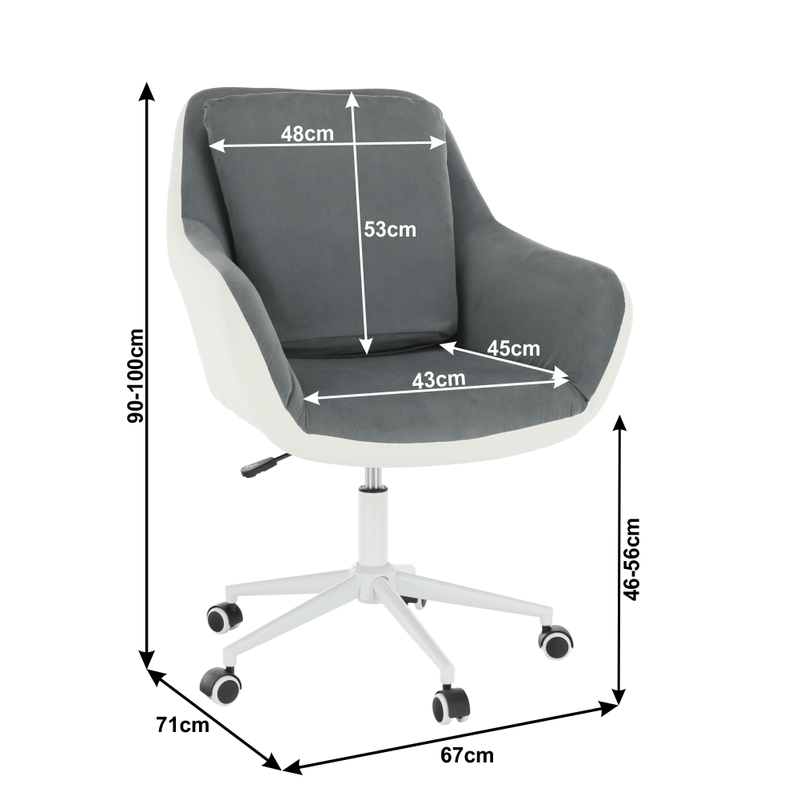 Casa si Gradina - Mobilier - Scaune si fotolii - Fotolii - Fotoliu de birou, alb/gri, IMELDA - Infinity.ro