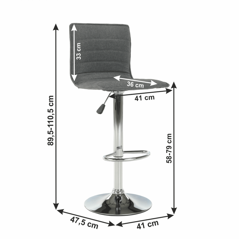 Casa si Gradina - Mobilier - Scaune si fotolii - Scaune - Scaun bar, gri/crom, PINAR - Infinity.ro