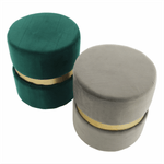 Casa si Gradina - Mobilier - Scaune si fotolii - Tabureti - Taburet, catifea Velvet gri maroniu/vopsea aurie, VIZEL - Infinity.ro