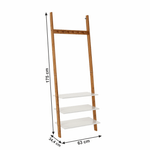 Casa si Gradina - Mobilier - Organizare si depozitare - Cuiere - Cuier cu rafturi, alb/bambus, MARIKE TYP 2 - Infinity.ro