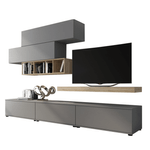 Casa si Gradina - Mobilier - Seturi de mobilier - Seturi living - Ansamblu living, gri/stejar san remo, KORFU - Infinity.ro