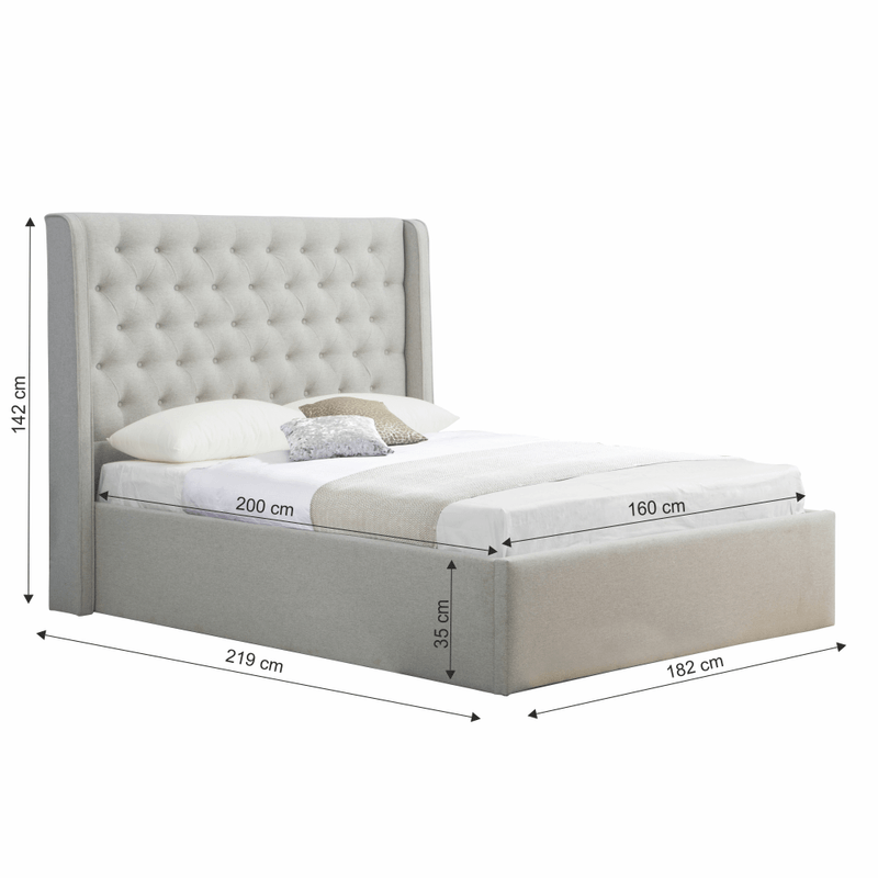 Casa si Gradina - Mobilier - Paturi si accesorii - Paturi - Pat, gri deschis, JOSIE, 160x200 - Infinity.ro
