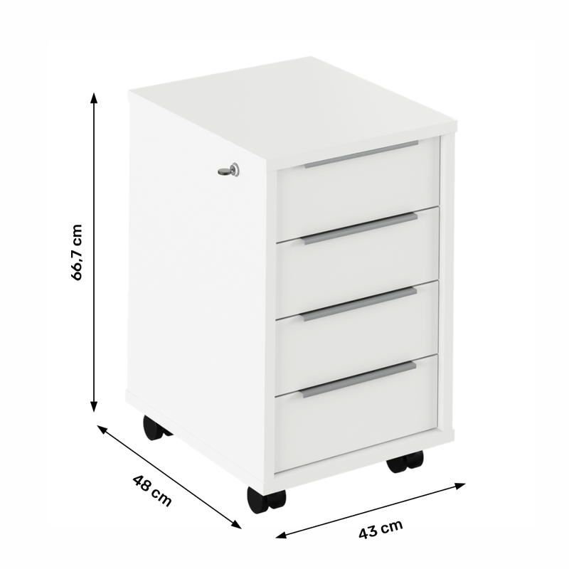 Casa si Gradina - Mobilier - Mese si birouri - Birouri - Container cu lacat, alb, RIOMA TYP 31 - Infinity.ro