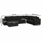 Casa si Gradina - Mobilier - Canapele si coltare - Coltare - Coltar reversibil, negru/negru spicat, STILA - Infinity.ro