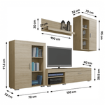 Casa si Gradina - Mobilier - Seturi de mobilier - Seturi living - Perete living, stejar sonoma, MYSTIE - Infinity.ro