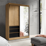 Casa si Gradina - Mobilier - Dulapuri si sifoniere - Dulapuri - Dulap cu usi glisante, stejar lefkas/negru, 140, ROMUALDA - Infinity.ro