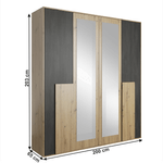 Casa si Gradina - Mobilier - Seturi de mobilier - Seturi dormitor - Set dormitor, stejar artizan/ pin norvegian negru, BAFRA - Infinity.ro