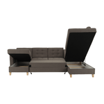 Casa si Gradina - Mobilier - Canapele si coltare - Coltare - Coltar, material textil gri maroniu TAUPE, model stanga, BRIDGET - Infinity.ro