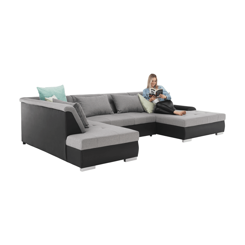 Casa si Gradina - Mobilier - Canapele si coltare - Canapele - Canapea, gri/negru, model stanga, LIBERTO U - Infinity.ro