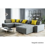 Casa si Gradina - Mobilier - Canapele si coltare - Canapele - Canapea, gri/mustar, model stanga, BELLIS U - Infinity.ro