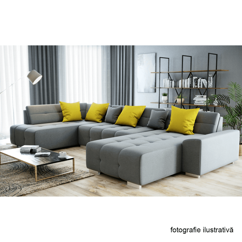 Casa si Gradina - Mobilier - Canapele si coltare - Canapele - Canapea, gri/mustar, model stanga, BELLIS U - Infinity.ro