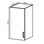 Casa si Gradina - Mobilier - Comode si corpuri - Corpuri bucatarie - Cabinet superior, alb/gri mat, model stanga, LAYLA G40 - Infinity.ro