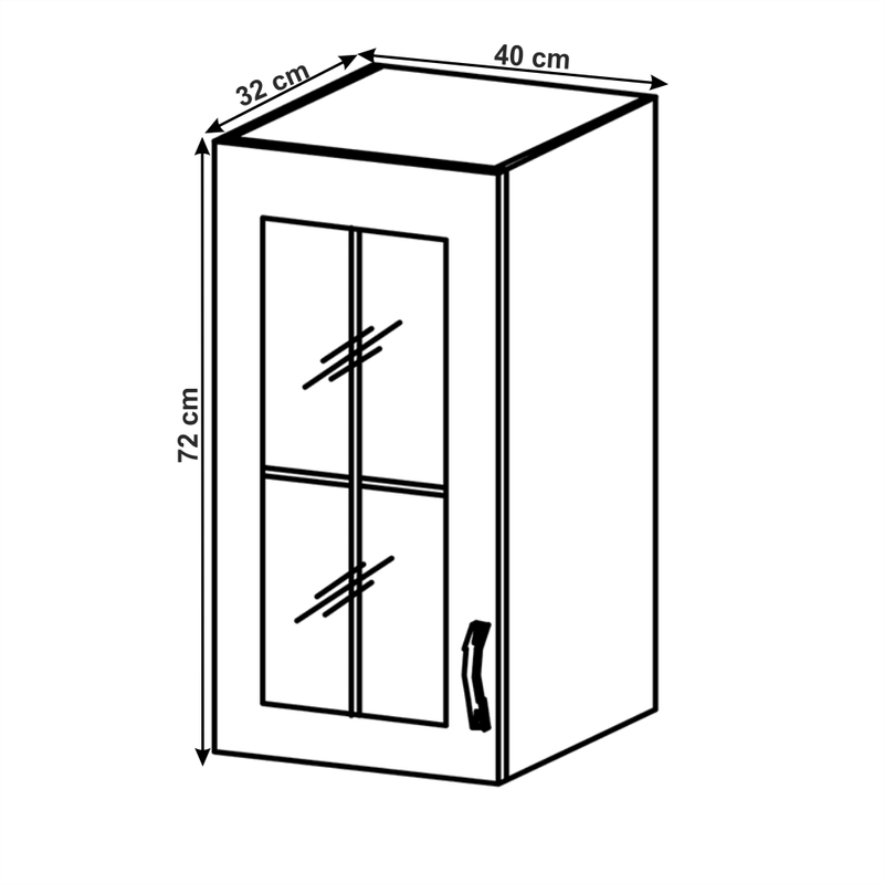 Casa si Gradina - Mobilier - Comode si corpuri - Corpuri bucatarie - Cabinet superior, alb/gri mat, model stanga, LAYLA G40S - Infinity.ro
