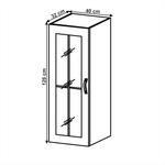 Casa si Gradina - Mobilier - Comode si corpuri - Corpuri bucatarie - Cabinet superior, alb/gri mat, model stanga, LAYLA W40S - Infinity.ro