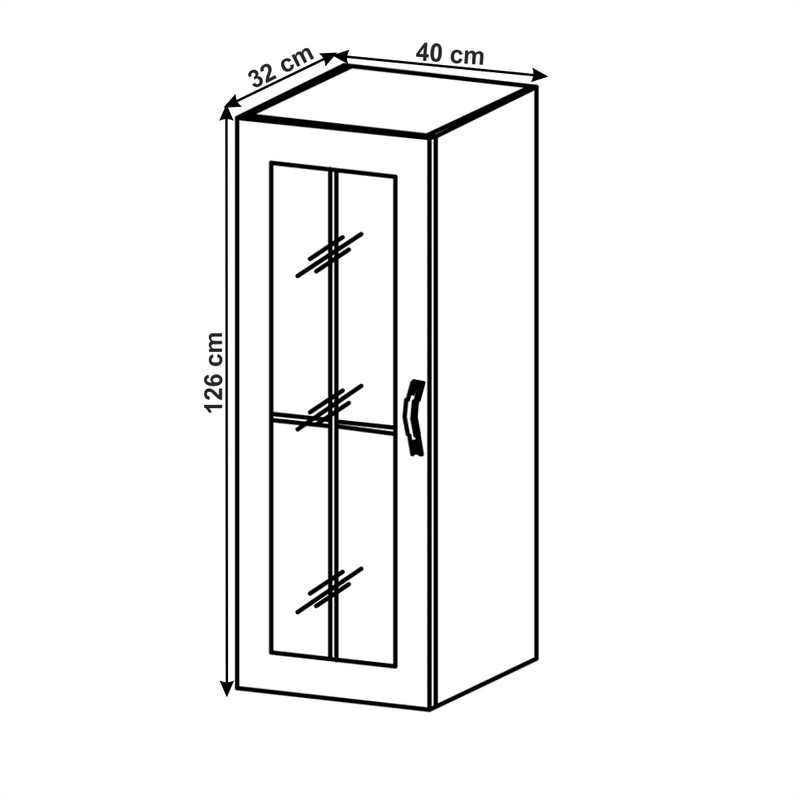 Casa si Gradina - Mobilier - Comode si corpuri - Corpuri bucatarie - Cabinet superior, alb/gri mat, model stanga, LAYLA W40S - Infinity.ro