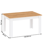 Casa si Gradina - Mobilier - Mese si birouri - Mese bucatarie si dining - Masa dining, alb alba/ stejar craft auriu, 135-184x86 cm, LANZETTE S - Infinity.ro