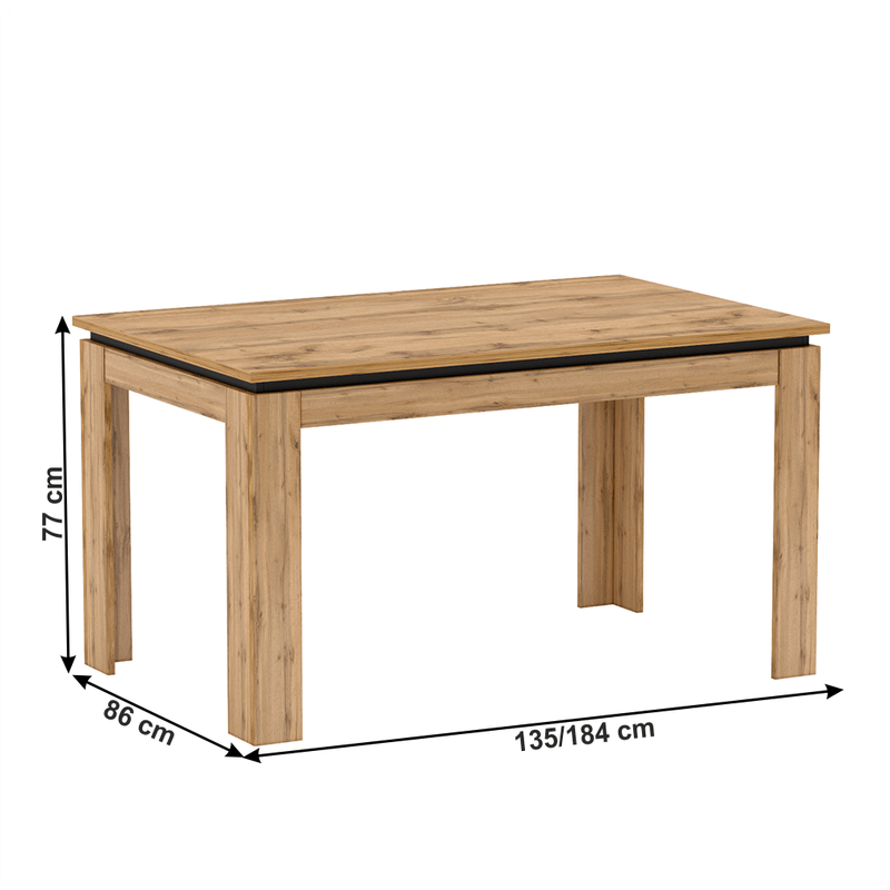 Casa si Gradina - Mobilier - Mese si birouri - Mese bucatarie si dining - Masa dining extensibila, stejar wotan, 135-184x86 cm, TORONTA S - Infinity.ro