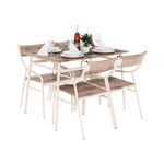 Casa si Gradina - Mobilier - Seturi de mobilier - Seturi mese si scaune - Set de luat masa, stejar canyon / bej,  KIMBY SET 1+5 - Infinity.ro