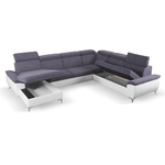 Casa si Gradina - Mobilier - Canapele si coltare - Canapele - Canapea, gri/alb, model stanga, MARELIA - Infinity.ro