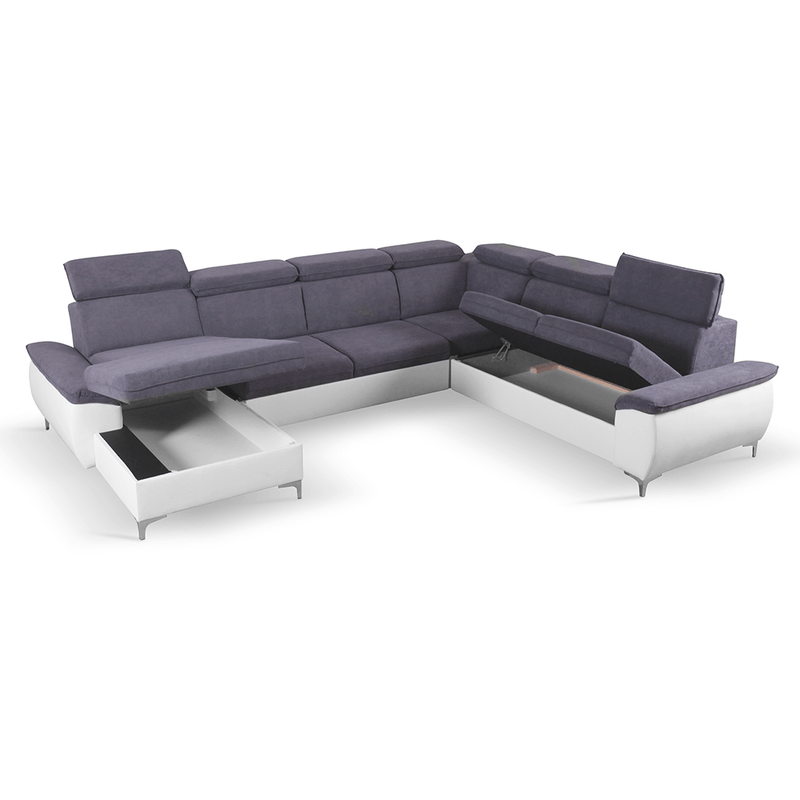 Casa si Gradina - Mobilier - Canapele si coltare - Canapele - Canapea, gri/alb, model stanga, MARELIA - Infinity.ro