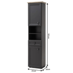 Casa si Gradina - Mobilier - Dulapuri si sifoniere - Dulapuri - Dulap inalt, gri inchis / stejar, TOSKANA - Infinity.ro